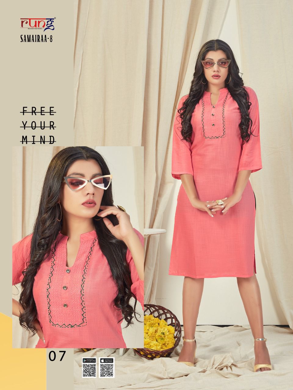 Rung Samairaa 8 Fancy Ethnic Wear Rayon Designer Kurti Collection